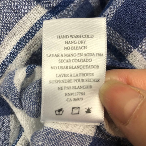 Rails Womens Sz S Amelie Tie Front Button Down Shirt in Lapis Coast Blue White - Picture 9 of 11